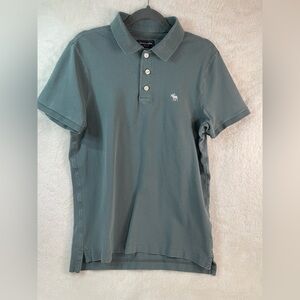 Abercrombie & Fitch Green Polo Shirt Men’s Size M Classic Logo Cotton Casual